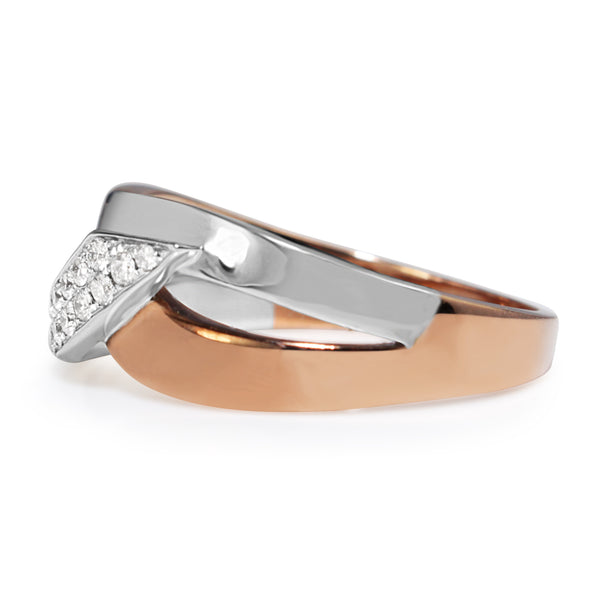 9ct Rose and White Gold Diamond Band