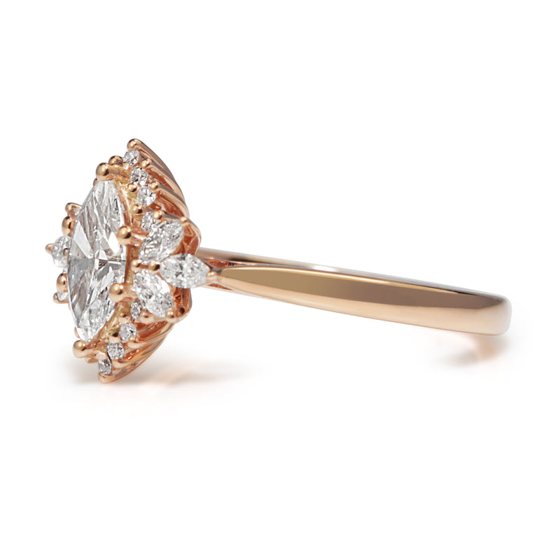 18ct Rose Gold Marquise Cluster Diamond Ring