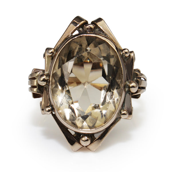 9ct Yellow Gold Smoky Quartz Ring