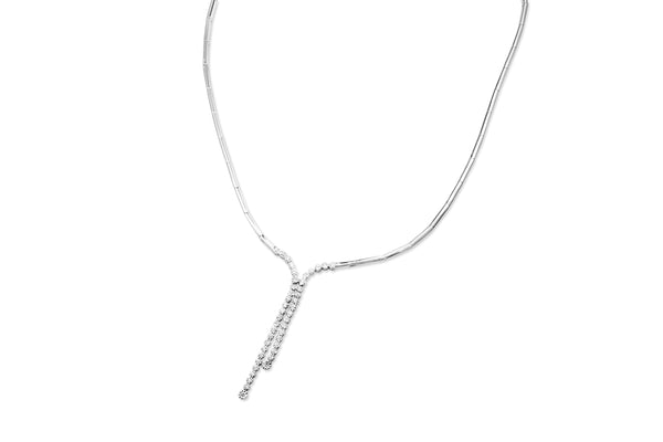 18ct White Gold Diamond Lariat Necklace