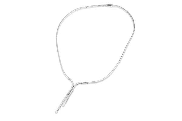 18ct White Gold Diamond Lariat Necklace