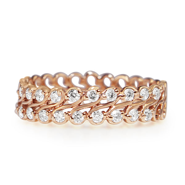 18ct Rose Gold Double Diamond Band