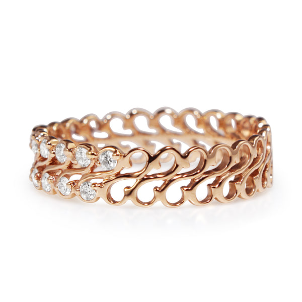 18ct Rose Gold Double Diamond Band