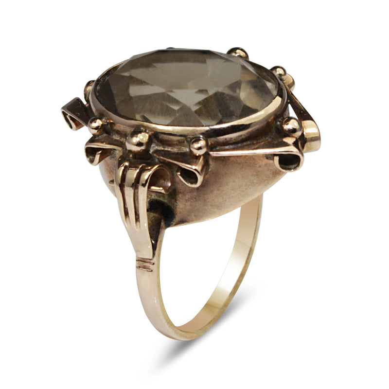 9ct Yellow Gold Smoky Quartz Ring