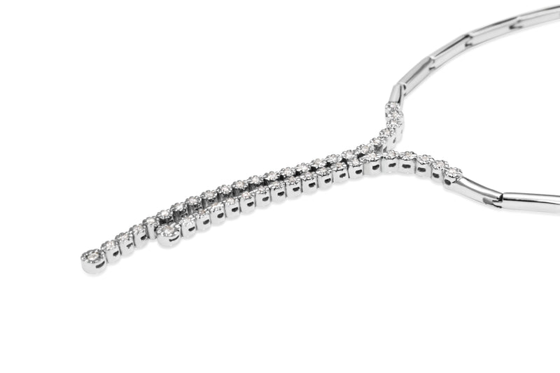 18ct White Gold Diamond Lariat Necklace