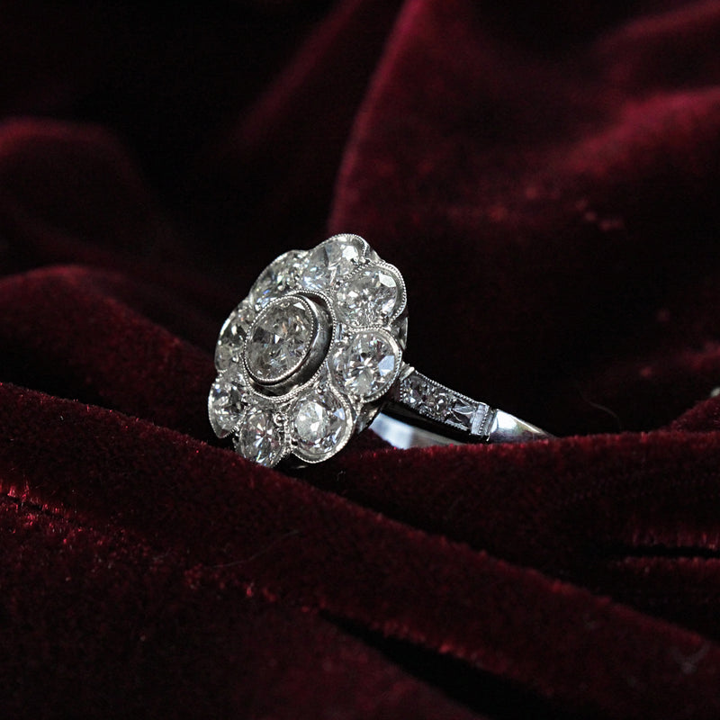 Platinum Diamond Daisy Ring