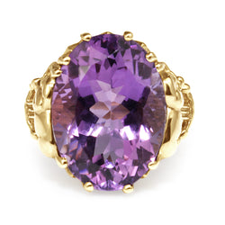 14ct Yellow Gold Amethyst Vintage Ring