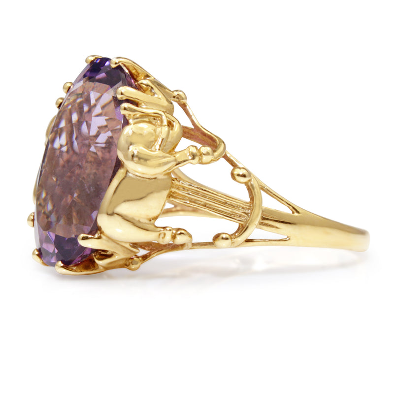 14ct Yellow Gold Amethyst Vintage Ring