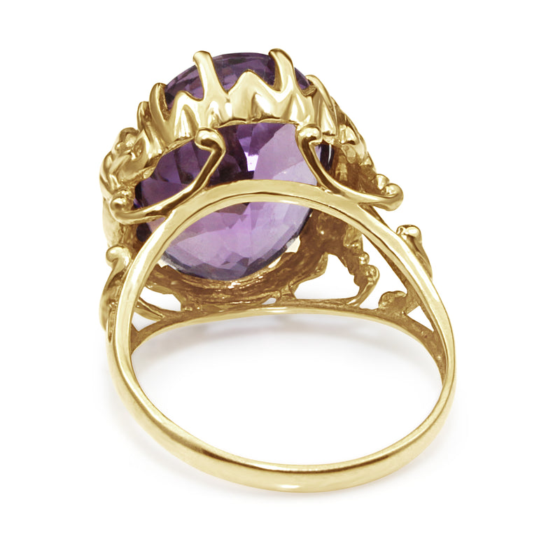 14ct Yellow Gold Amethyst Vintage Ring