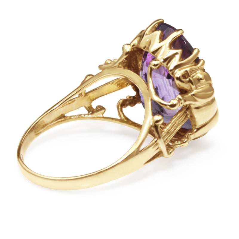 14ct Yellow Gold Amethyst Vintage Ring