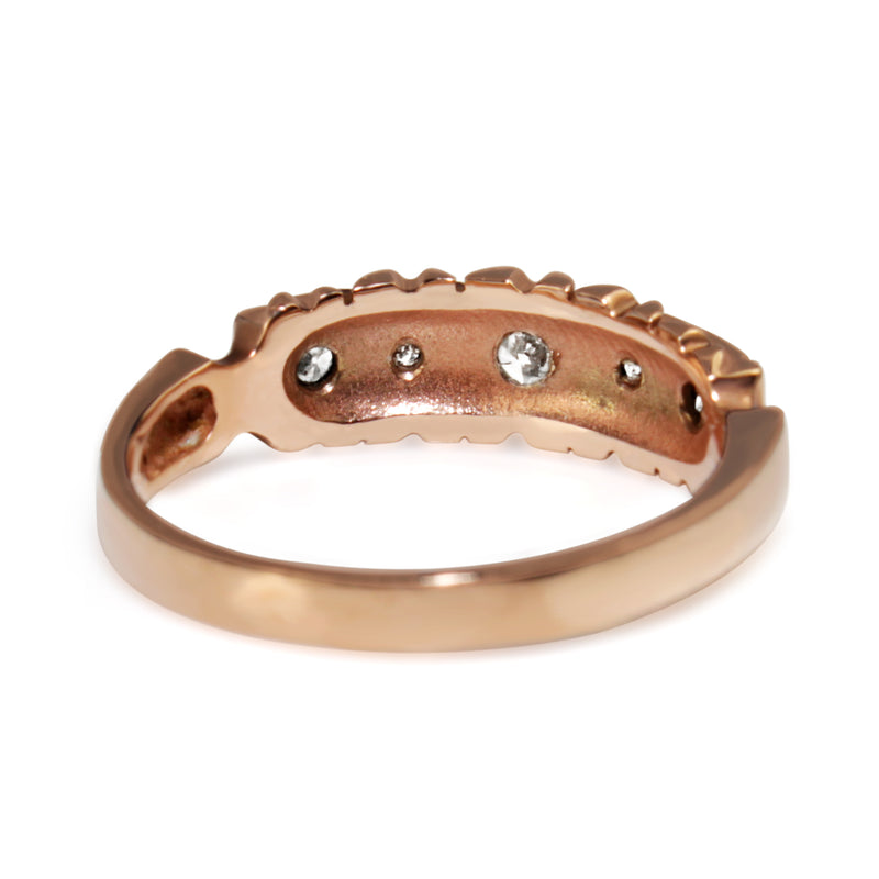 9ct Rose Gold Antique Style 5 Stone Diamond Ring