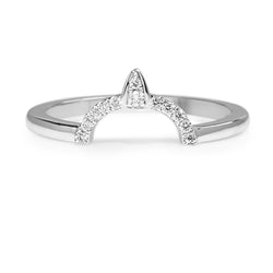 18ct White Gold Curved 'Tiara' Style Diamond Band