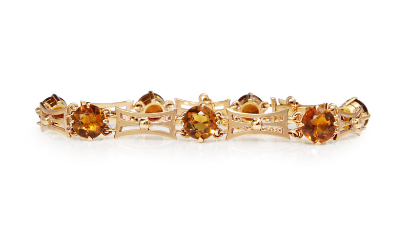 9ct Yellow Gold Vintage Citrine Bracelet