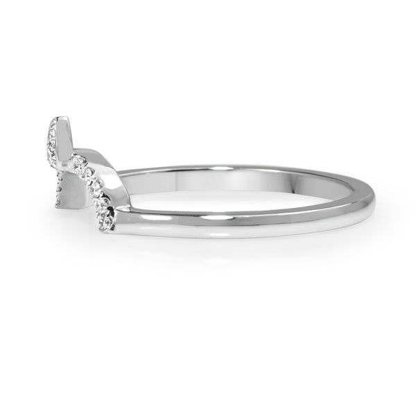 18ct White Gold Curved 'Tiara' Style Diamond Band