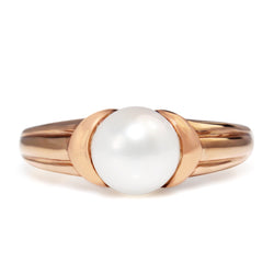 9ct Rose Gold Fresh Water Pearl Ring