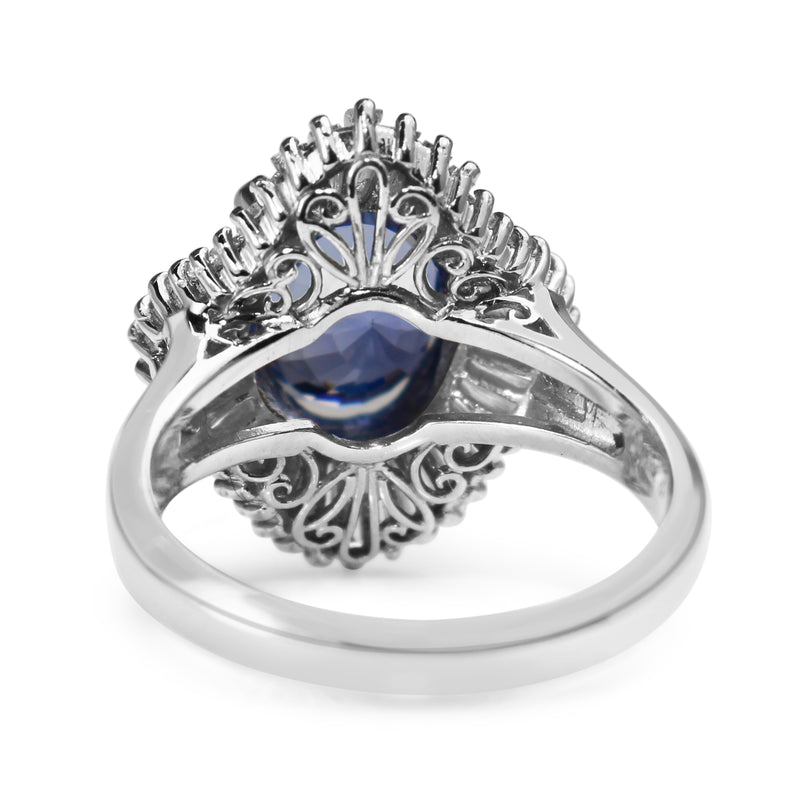 Platinum Sapphire and Diamond Ballerina Ring