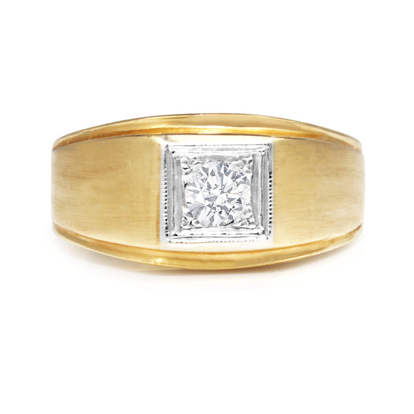 14ct Yellow and White Gold Old Cut Diamond Ring