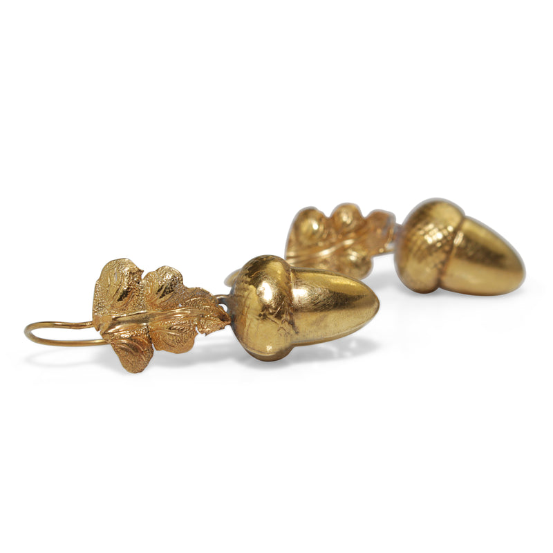 9ct Yellow Gold Victorian Acorn Earrings