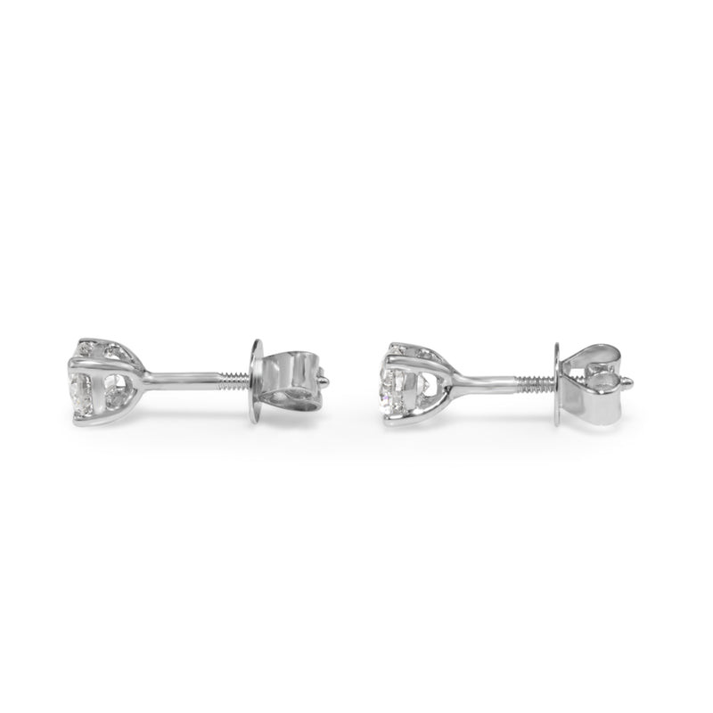 18ct White Gold .60pt Diamond Stud Earrings