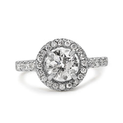 Platinum Diamond Halo Ring