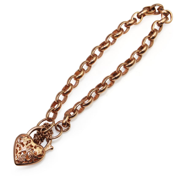 9ct Rose Gold Belcher Oval Link Bracelet