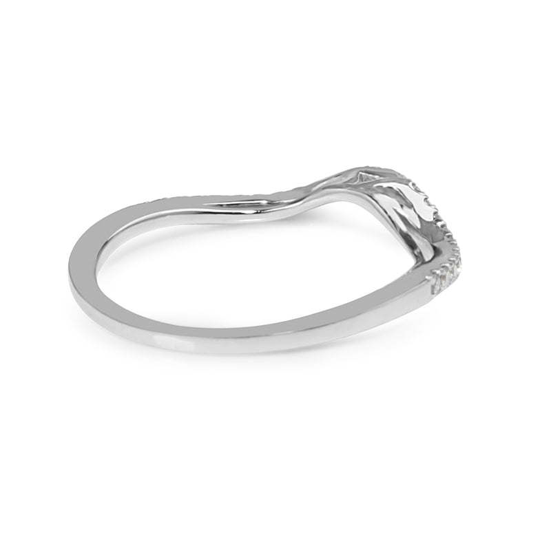 18ct White Gold Curved Diamond Half Hoop Band