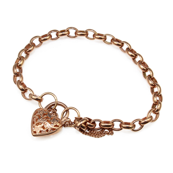 9ct Rose Gold Belcher Oval Link Bracelet