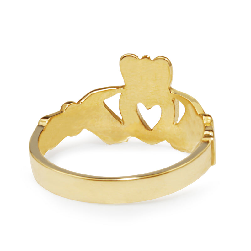 9ct Yellow and White Gold Diamond Claddagh Ring