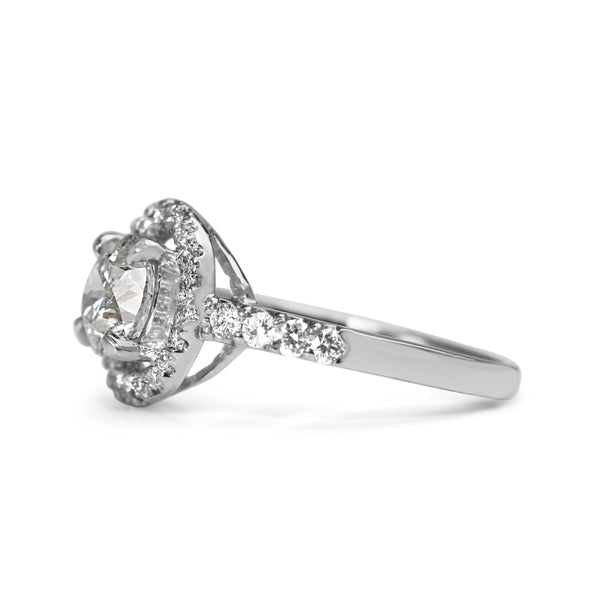 Platinum Diamond Halo Ring