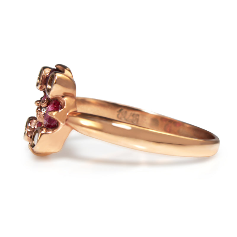 9ct Rose Gold Ruby and Diamond Ring