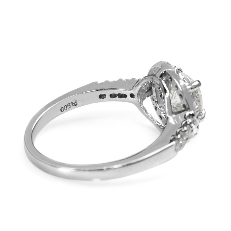 Platinum Diamond Halo Ring