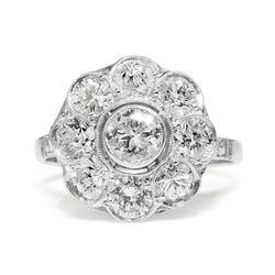 Platinum Diamond Daisy Ring