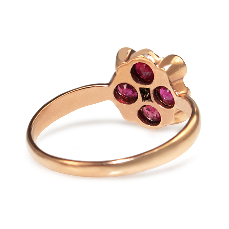 9ct Rose Gold Ruby and Diamond Ring