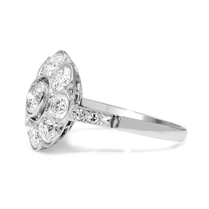 Platinum Diamond Daisy Ring