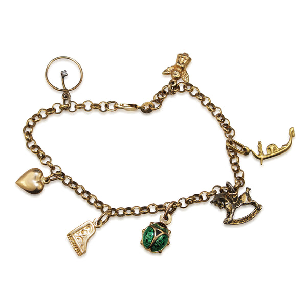 9ct Yellow Gold Estate Charm Bracelet