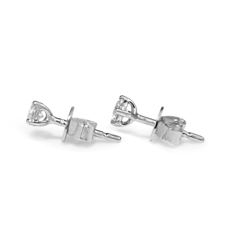 9ct White Gold .30pt Diamond Stud Earrings