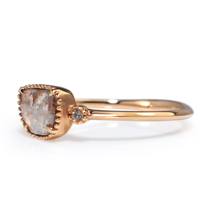 18ct Rose Gold Diamond Slice Ring