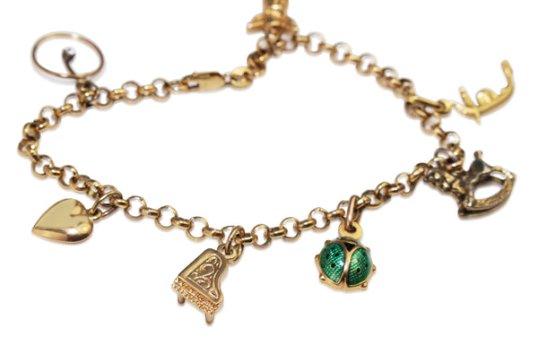 9ct Yellow Gold Estate Charm Bracelet