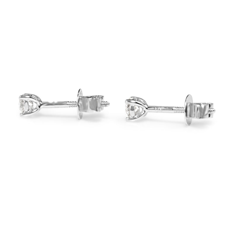 9ct White Gold .25pt Diamond Stud Earrings