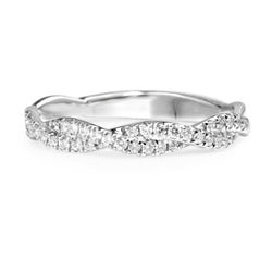 18ct White Gold Diamond Twist Ring