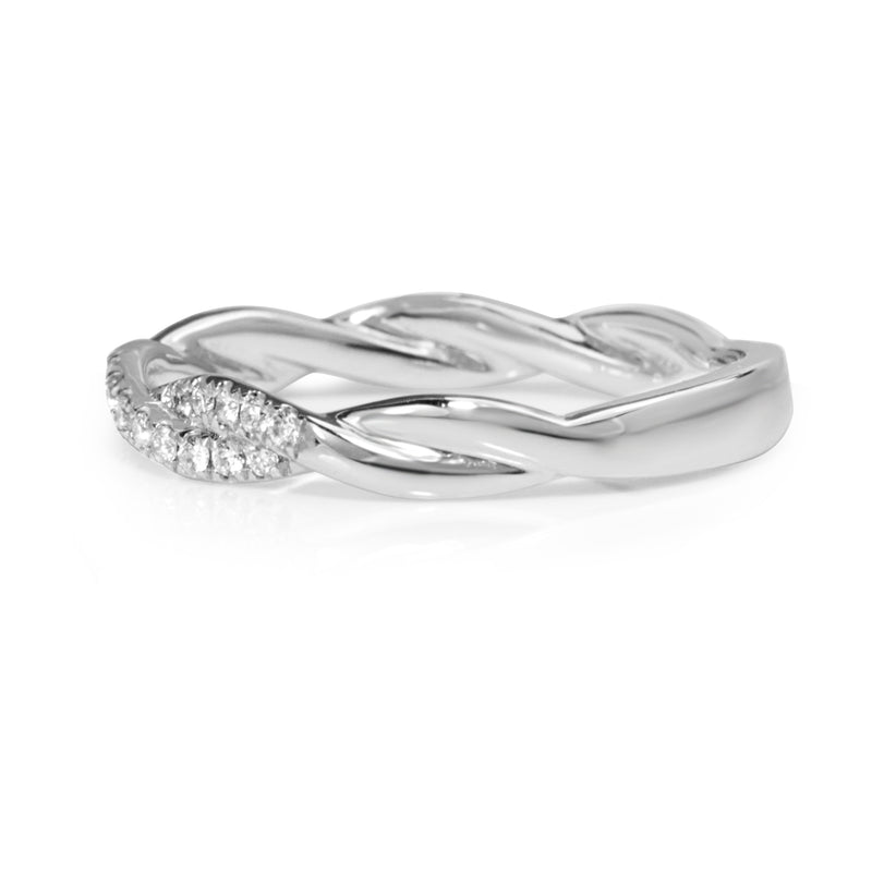 18ct White Gold Diamond Twist Ring