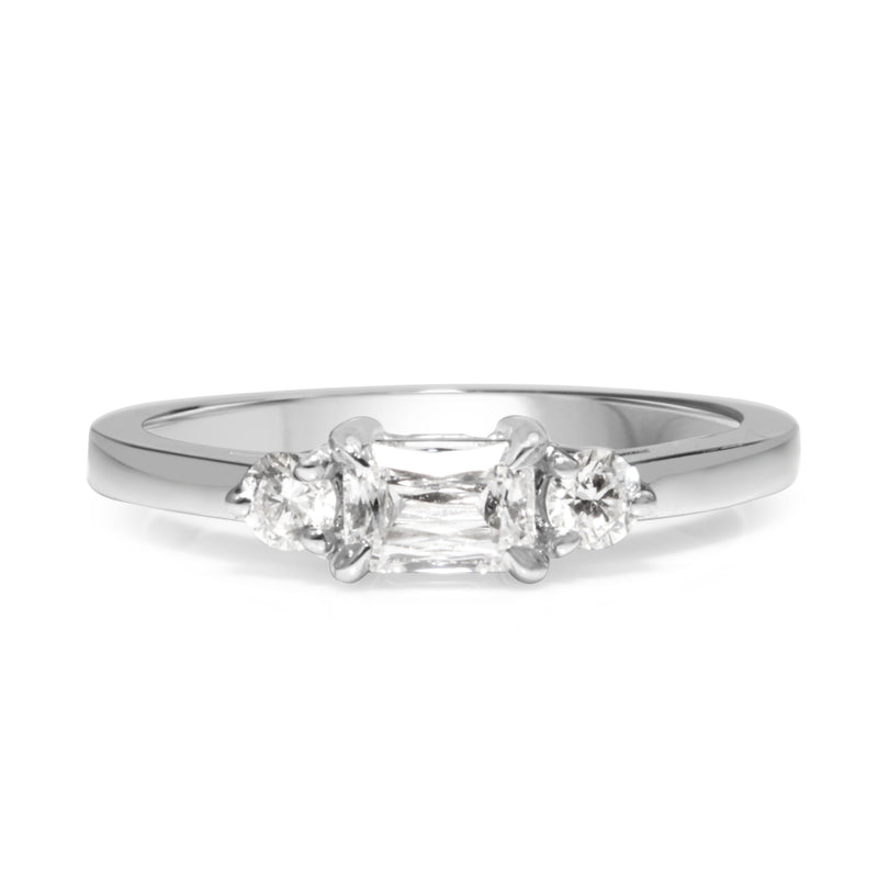 14ct White Gold 3 Stone Diamond Ring