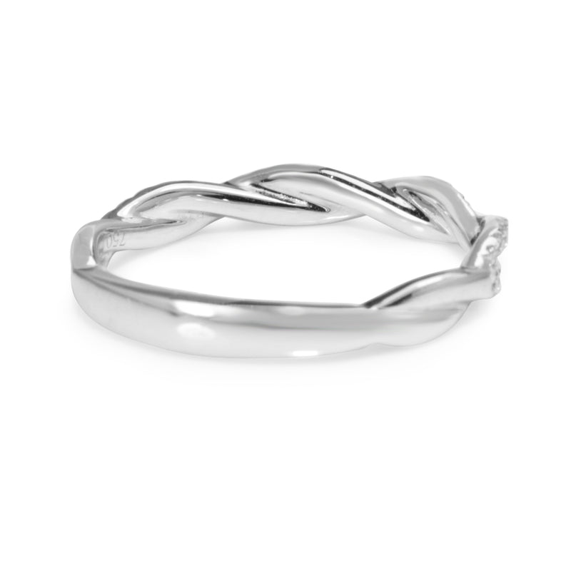 18ct White Gold Diamond Twist Ring