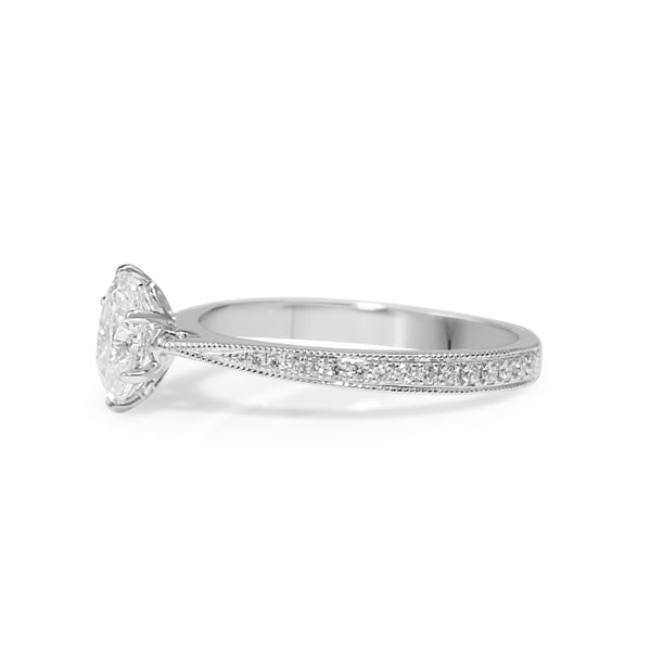 18ct White Gold Oval Diamond Solitaire Ring