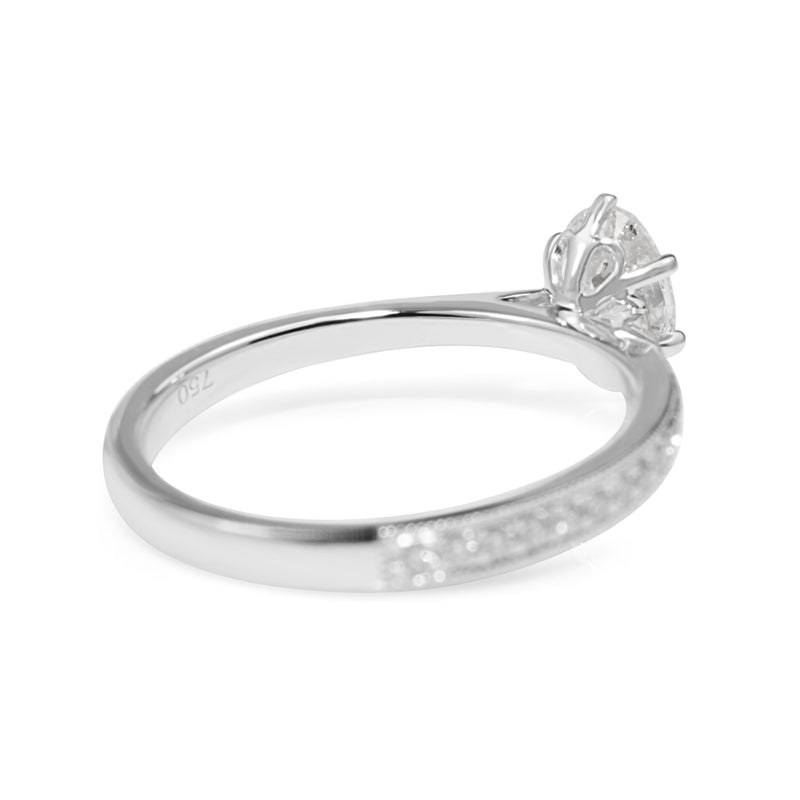 18ct White Gold Oval Diamond Solitaire Ring