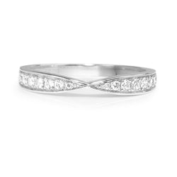 18ct White Gold Diamond Half Hoop Band