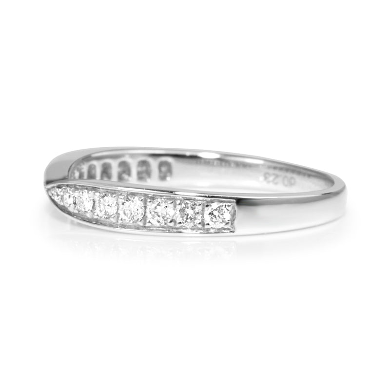 18ct White Gold Diamond Half Hoop Band