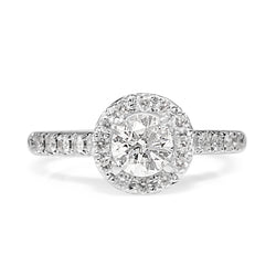 18ct White Gold Diamond Halo Ring