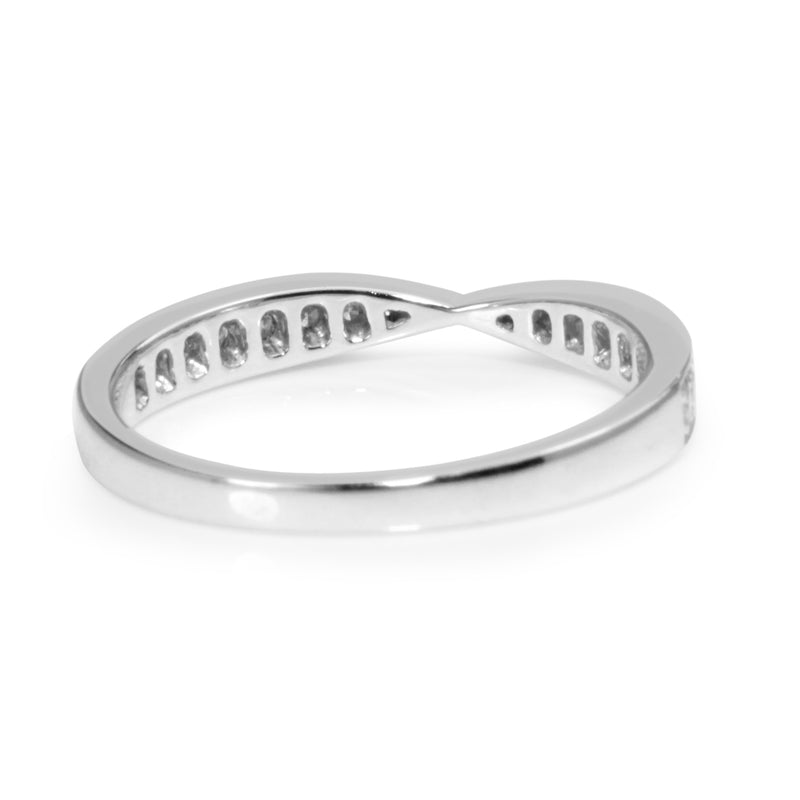 18ct White Gold Diamond Half Hoop Band