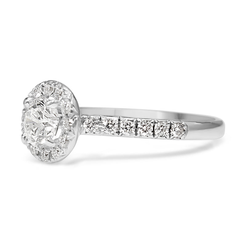 18ct White Gold Diamond Halo Ring